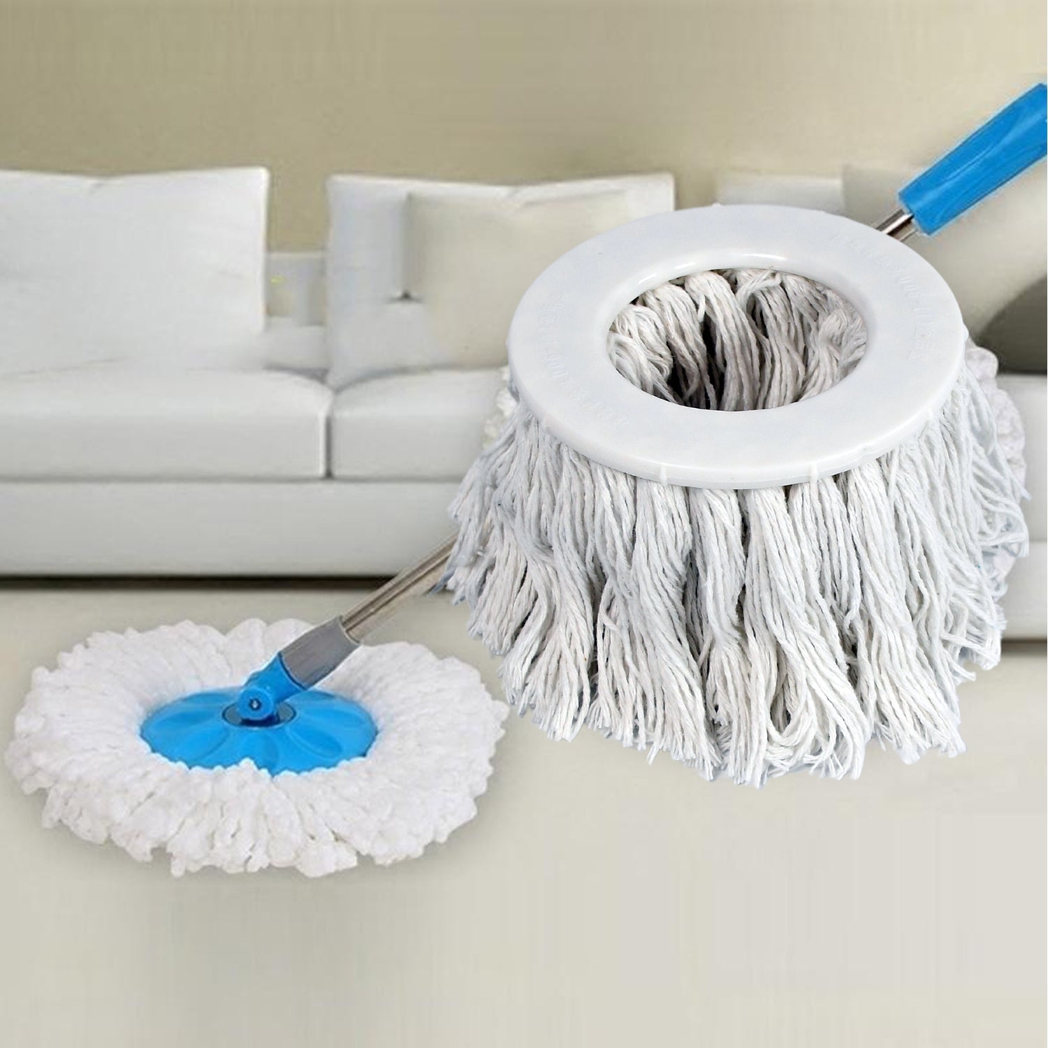 1115 Microfiber Spin Mop Replacement Head Round Shape Standard Size Spin mop Refills For All Type Mop Use DeoDap 1115 Microfiber Spin Mop Replacement Head Round Shape Standard Size Spin mop Refills For All Type Mop Use DeoDap
